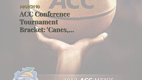 ACC Conference Tournament Bracket: 'Canes, Cavs, Blue Devils All Sitting in +330 to +380 Range