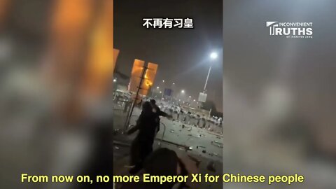 "Down with the tyranny! No more Emperor Xi"