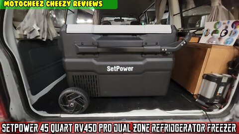 SetPower 45 quart RV45D PRO dual zone refridgerator freezer 12 volt test, assemble and settings