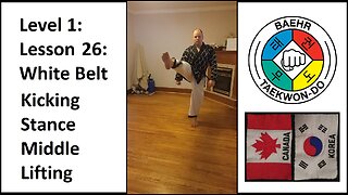 Baehr Taekwondo: 01-26: White Belt: Kicking Stance - Middle lifting