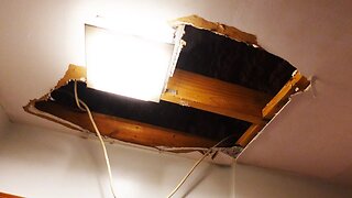My dad fell through the ceiling...