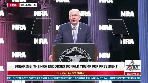 🔥JUST IN: President Trump, now OFFICIALLY ENDORSED by the NRA, takes the stage in Dallas, Texas