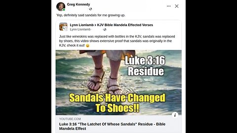 Luke 3:16 "The Latchet Of Whose Sandals" Residue - Bible Mandela Effect