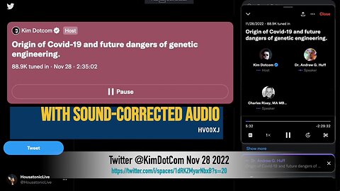 (Nov 28 2022) Kim DotCom w/ Andrew Huff and Charles Rixey - Origin of COVID-19 / Genetic Engineering