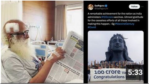 WEF Guru - Sadhguru has brain surgery after brain bleed