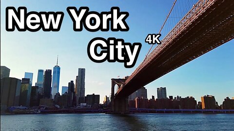 New York City Skyline 4K - NYC East River Ferry - Riding NYC Ferry - New York City Screensaver HD