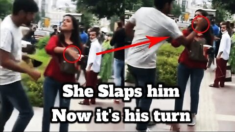 Woman Slaps Innocent Man Then He Slaps Her Back
