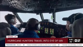 Footage of Hurricane Hunters are flying into the eye of Hurricane Ian.