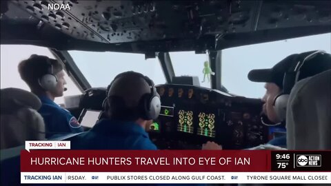 Footage of Hurricane Hunters are flying into the eye of Hurricane Ian.