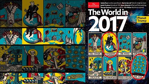 LA RIVISTA D'OCCULTURA MASSONICA THE ECONOMIST THE WORLD IN 2017 ANALISI COMPLETA DELLA COPERTINA DEL 2017 questa copertina uscì come tutti gli anni a novembre nel 2016 e nelle carte mostravano il futuro