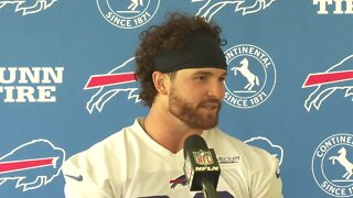 Bills Training Camp Day Two: Dawson Knox speaks at press conference