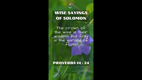 Proverbs 14:24 | NRSV Bible | Wise Sayings of Solomon