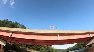 JUMPING OFF BRIDGE INTO CLARION RIVER