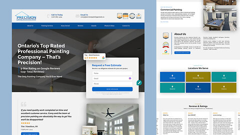Precision Painting Website Design by Dragos Design Creative Ltd.