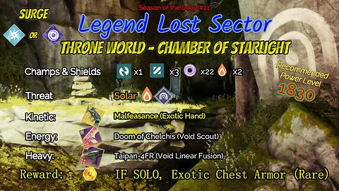 Destiny 2 Legend Lost Sector: Dreaming City - Chamber of Starlight on my Strand Warlock 7-13-23