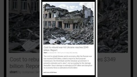 Breaking News | The high cost of rebuilding Ukraine | #shorts #news