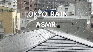 ASMR rainy day in Tokyo (lots of thunder)