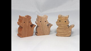 Wood Toy Kitten, Cat Cutout. Handmade, Stackable, Unfinished, Unpainted