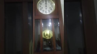 Old Clock Gong Sound Westminster Big Bang - Junghans Wall Clock 1907 - Ringing Bell