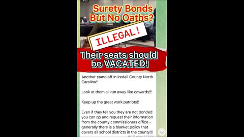 Iredell County, NC Surety bonds, but no oaths? ILLEGAL! Their seats should be VACATED!