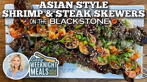 Easy Weeknight Meal: Asian-Style Shrimp & Steak Skewers