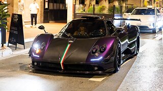 The EPIC Monaco Supercar Nightlife 2022 #15 (Zonda 760 Viola, 2x Chiron Sport, Novitec Aventador SV)