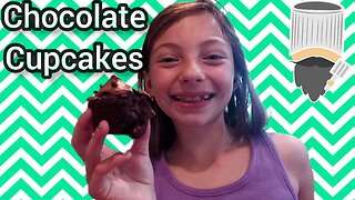 9 year old makes chocolate cupcakes