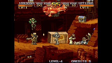 Metal Slug X Legendary Edition Hack (Neogeo, arcade), Gameplay, Fio and Eri, メタルスラッグ