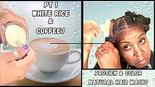 DIY Rice & coffee for #keratin & brown color hair mask on Black #Filipina hair. 🤔 Pt 1 #naturalhair