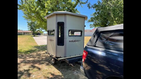 Finishing the deer blind