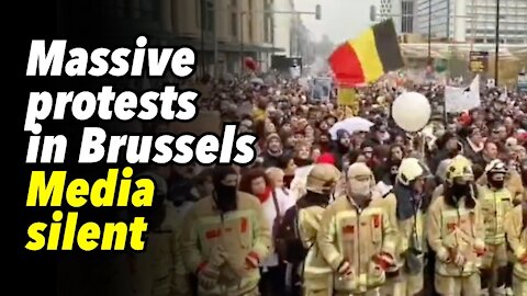 Massive protests in Brussels. Media remains silent
