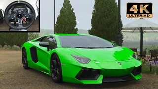 LAMBORGHINI AVENTADOR on COUNTRY ROADS | Forza Horizon | Logitech G29 Gameplay "4K"