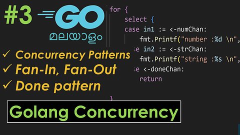 Golang Concurrency Tutorial Part 3 | Channel Patterns | Malayalam