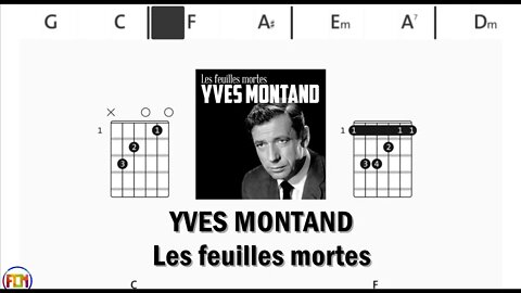 YVES MONTAND Les feuilles mortes - (Chords & Lyrics like a Karaoke) HD