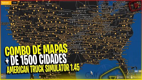 ▶️Mega Combo De Mapas American Truck Simulator + dee 1500 cidades para rodar ATS 1.45