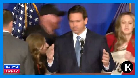 Protestors Shouting ‘Jews Against DeSantis!’ Rush Stage During Florida Governor’s Speech