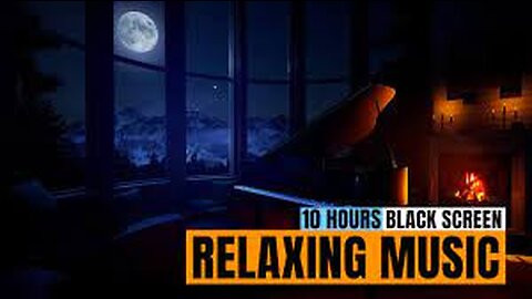 Relaxing Piano and Crackling Fireplace, Calming BLACK SCREEN | Sleep and Relaxation | Dark Screen