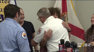 Teen meets EMS team that saved his life after golf cart accident