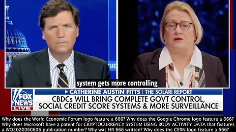 Catherine Austin Fitts On Tucker Carlson | "CBCDs & Vaccine Passports Are Sort of the Last Shutting of the Gate. Central Bank Digital Currencies ARE NOT Currencies. It's a Financial Transaction Control Grid. It You Don't Behave You Can&