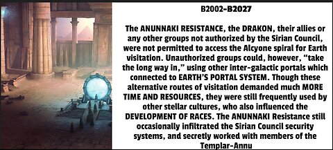 The ANUNNAKI RESISTANCE, the DRAKON, their allies or any other groups not authorized by the Sirian C