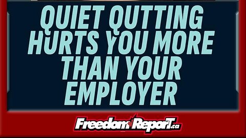 QUIET QUITTING IS PATHETIC AND HURTS YOU MORE THAN YOUR EMPLOYER.