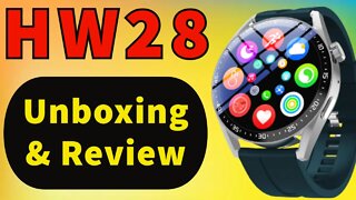 Smartwatch HW28 nfc smart watch unboxing review pk hw66 ak8 hw21 colmi i30