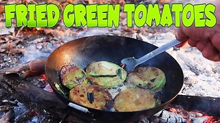 Campfire Fried Green Tomatoes with Goat Cheese and Horseradish