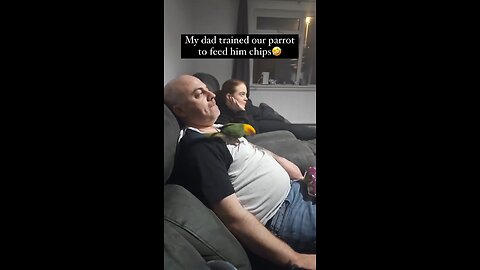 Man trained Parrot 🦜 to feed him 🤣