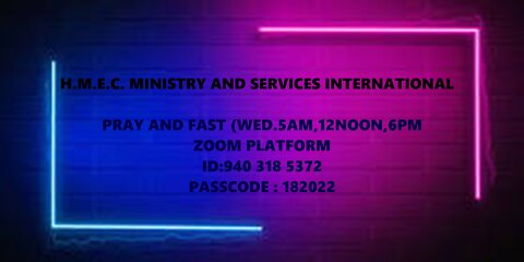 PRAY AND FAST. WED 12 OCT.2022. Dr. I. Espinet 6pm