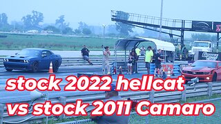 stock 2022 hellcat vs stock 2011 Camaro ss