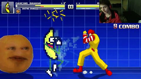 Fruit Characters (Annoying Orange And Dancing Banana) VS Ronald McDonald In An Epic Battle In MUGEN