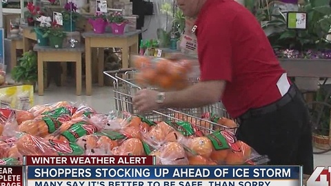 Kansas Citians stock up for weekend ice storm