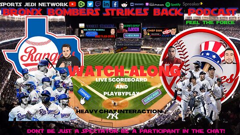 ⚾BASEBALL: NEW YORK YANKEES VS Texas Rangers LIVE WATCH ALONG AND PLAY BY PLAY WATCH PARTY