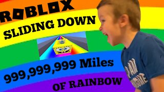 Roblox- Sliding Down Miles of Rainbow!